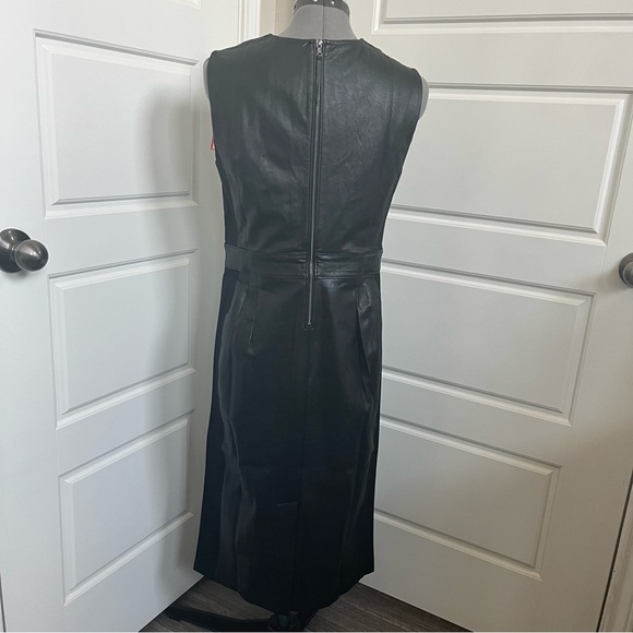 Spanx Mixed Media Faux Leather Sheath Dress NWT Size Medium - Picture 4 of 6
